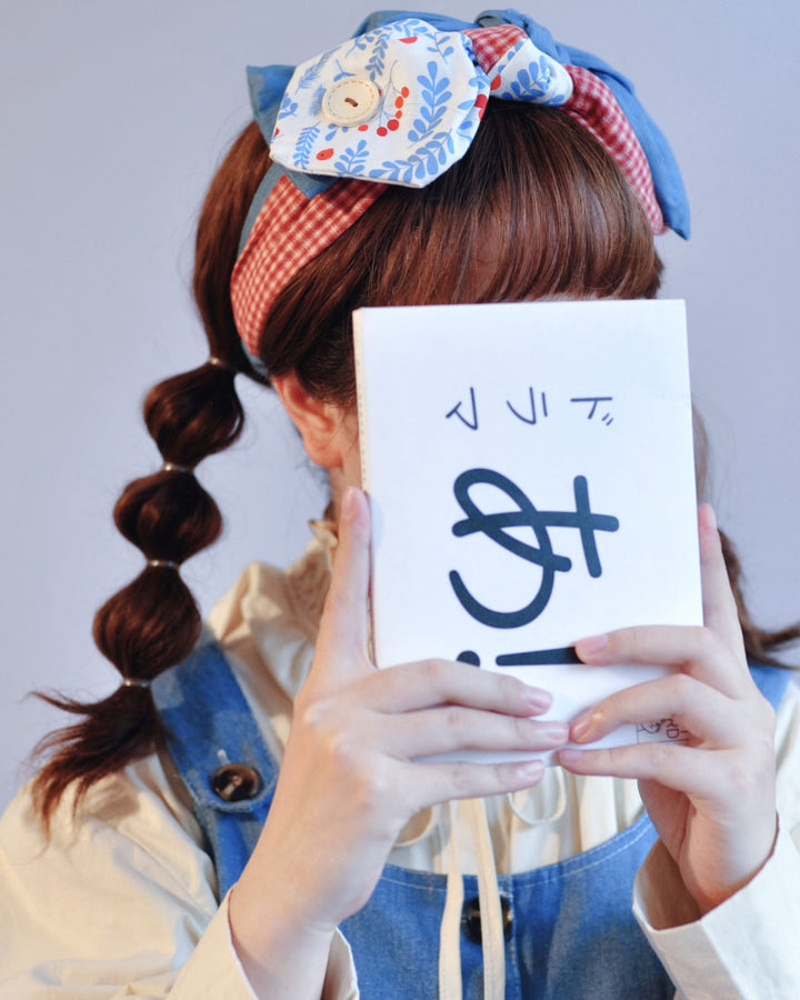 Checkered Floral Large Bow Headband