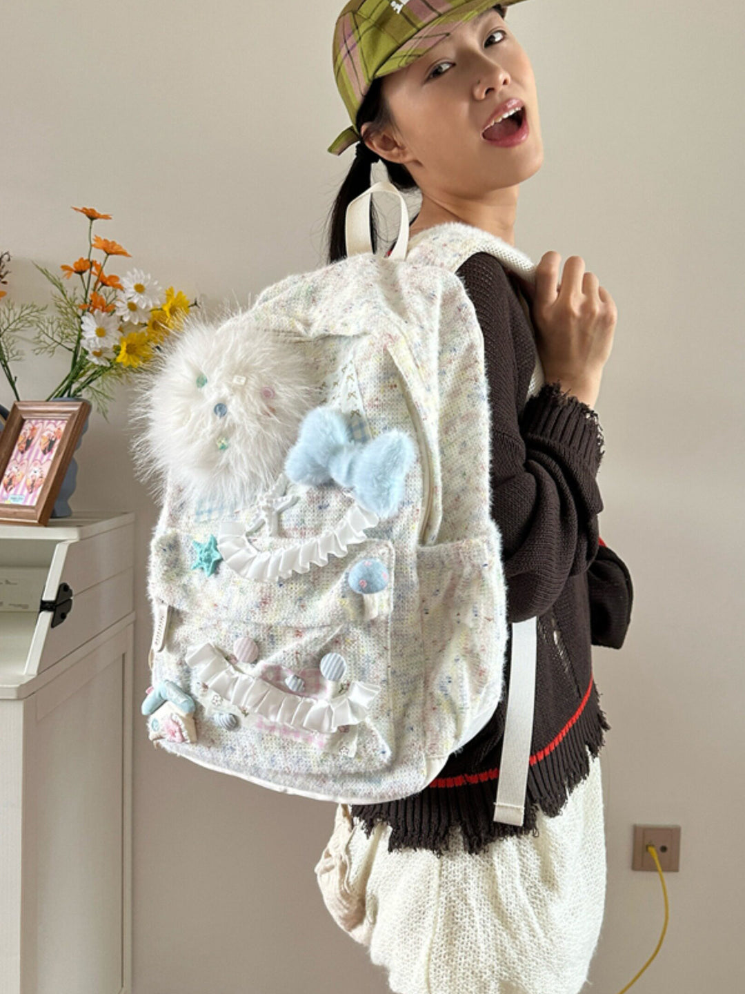 Cottagecore Kawaii Doll Face Backpack