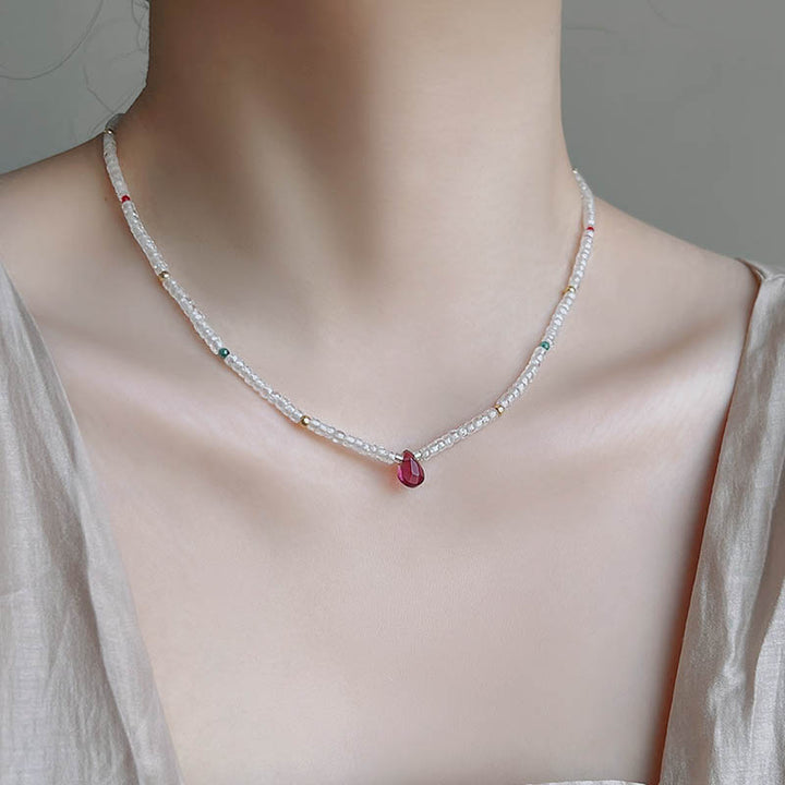 Italian fashion zircon bead necklace