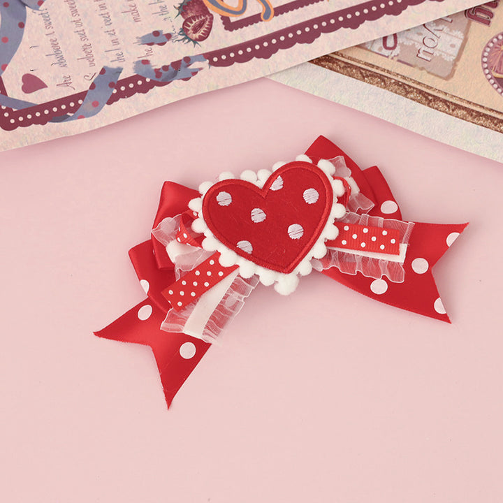 Red Polka Dot Strawberry Hair Clip