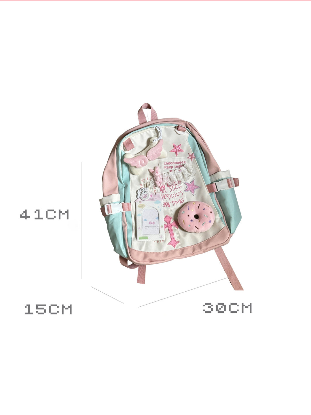 Pastel Pink Mint Colorblock Backpack