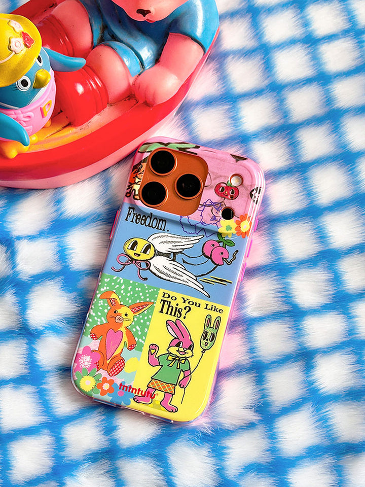 Retro Bunny Collage iPhone Case