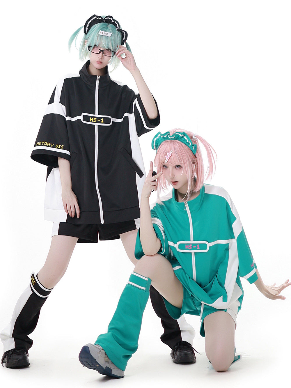 Orbit Hacker Cyber Y2K Zip Jacket Shorts Leg Warmers Headband