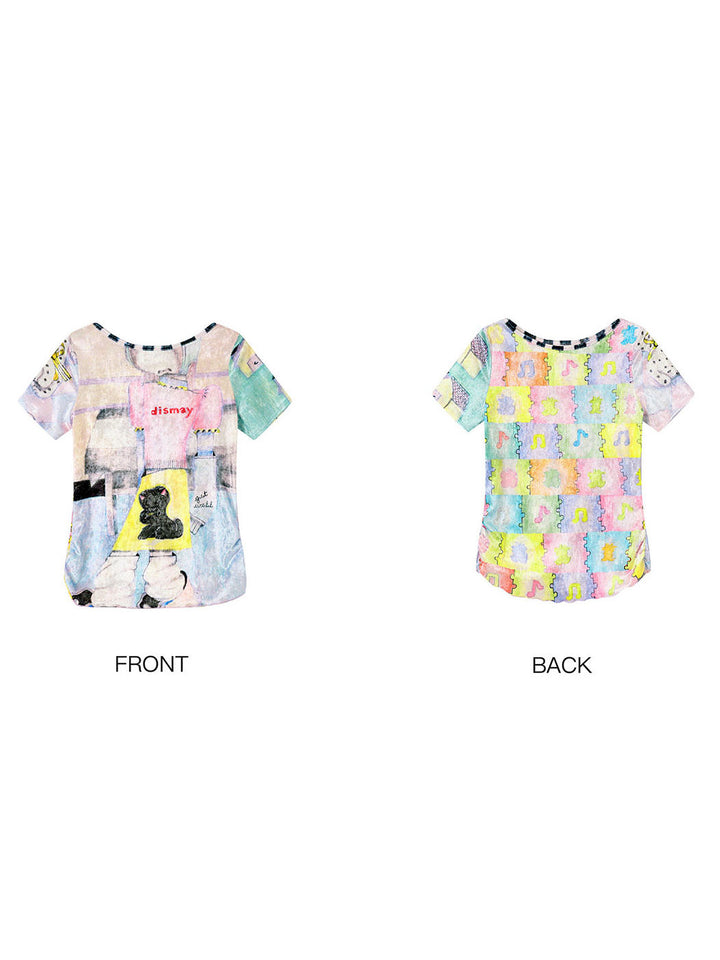 Pastel Puzzle Print Tee