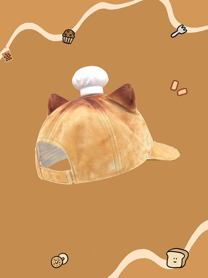 Plush Cat Chef Ear Baseball Cap