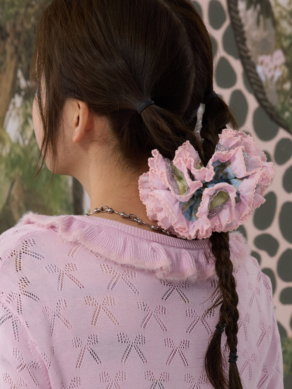 Floral Lace Ruffle Scrunchie