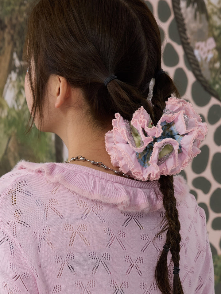 Floral Lace Ruffle Scrunchie