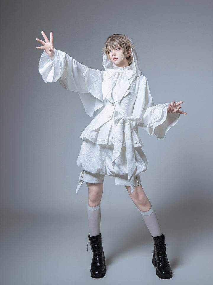 White Cute Bunny Ear Coat / Pants / Shorts