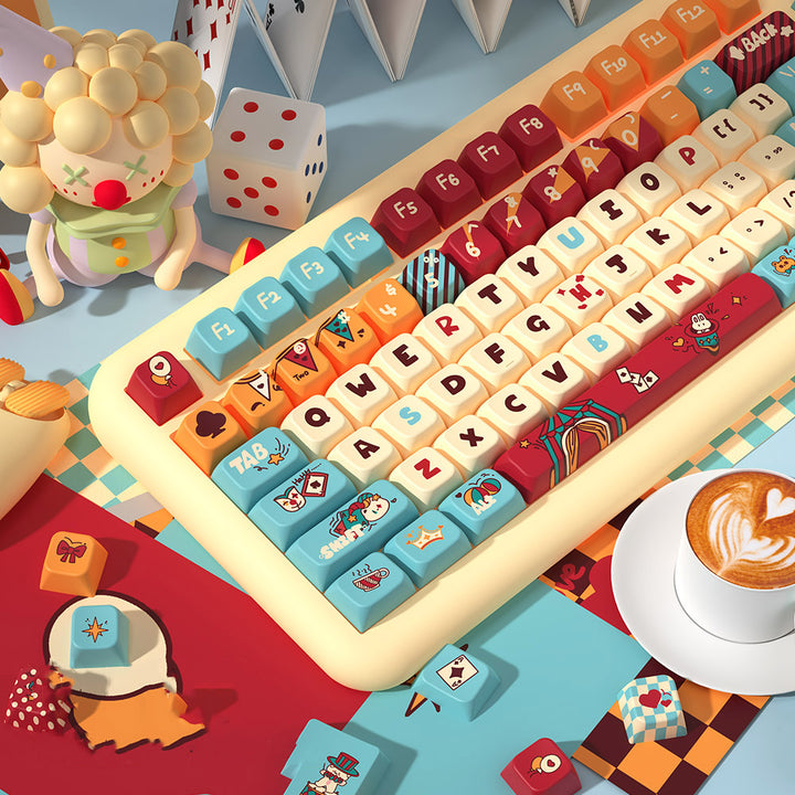 Cat Circus Theme Keycap Set for Mechanical Keyboards