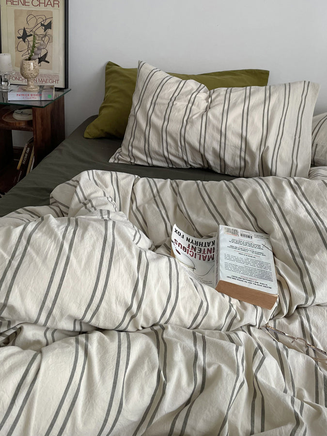 Vintage Striped Cotton Bedding Set