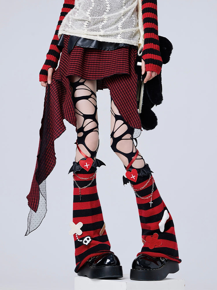 Gothic Striped Knee-High Socks