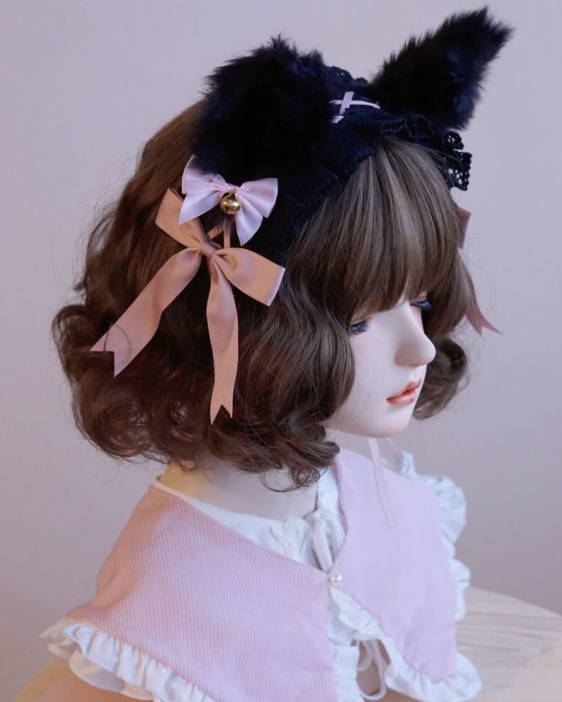 Lolita Cat Ear Black Lace Headband