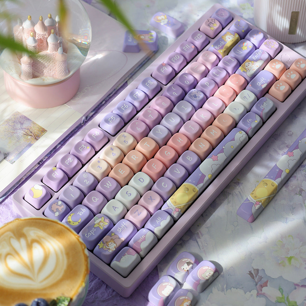 Cute Cat Keycaps Set for Mechanical Keyboards