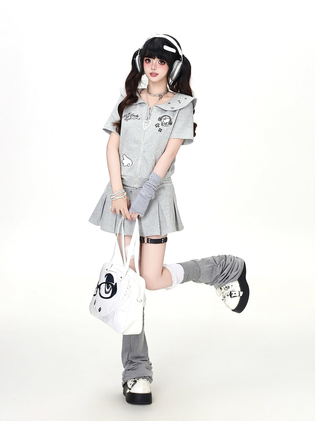 Grey Star Sailor Top Skirt