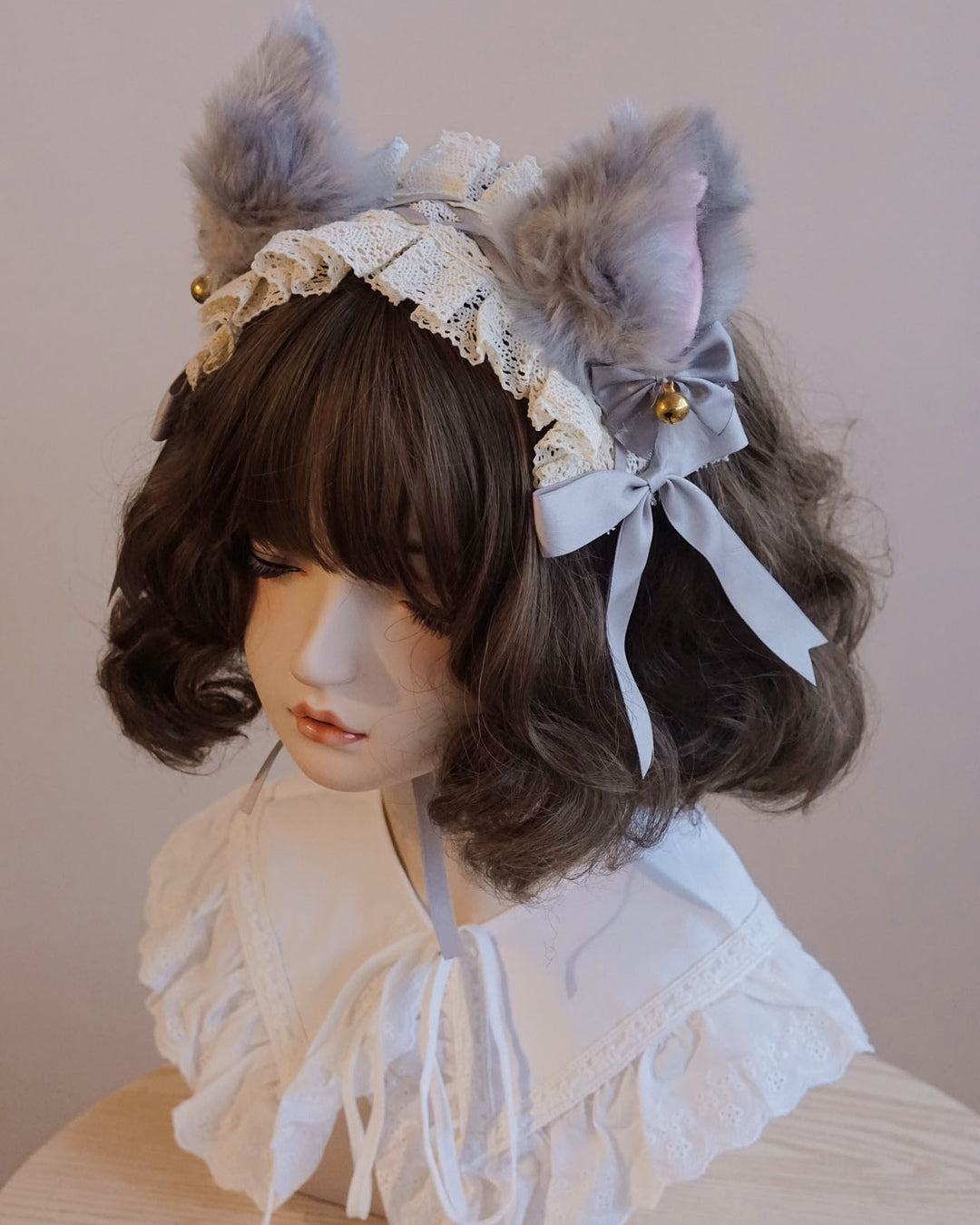 Gray Fox Ear Cat Ear Headband