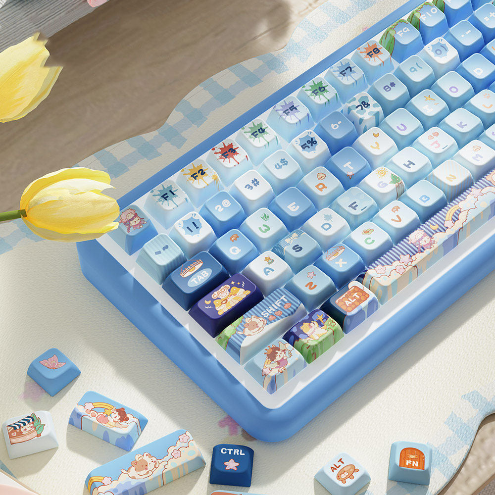 Meow Adventure Theme Keycaps for Mechanical Keyboards