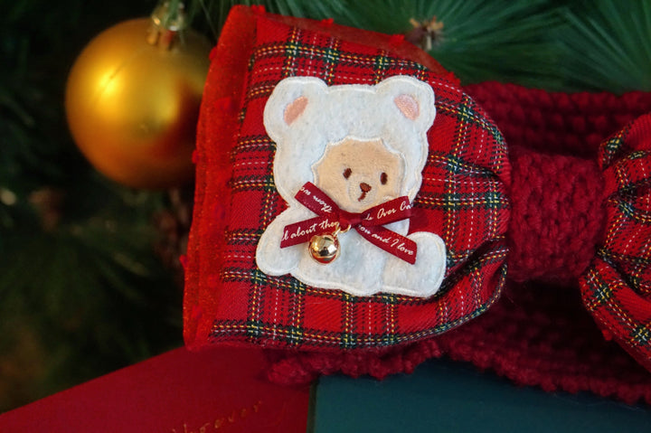 Bear Christmas Bow Headband