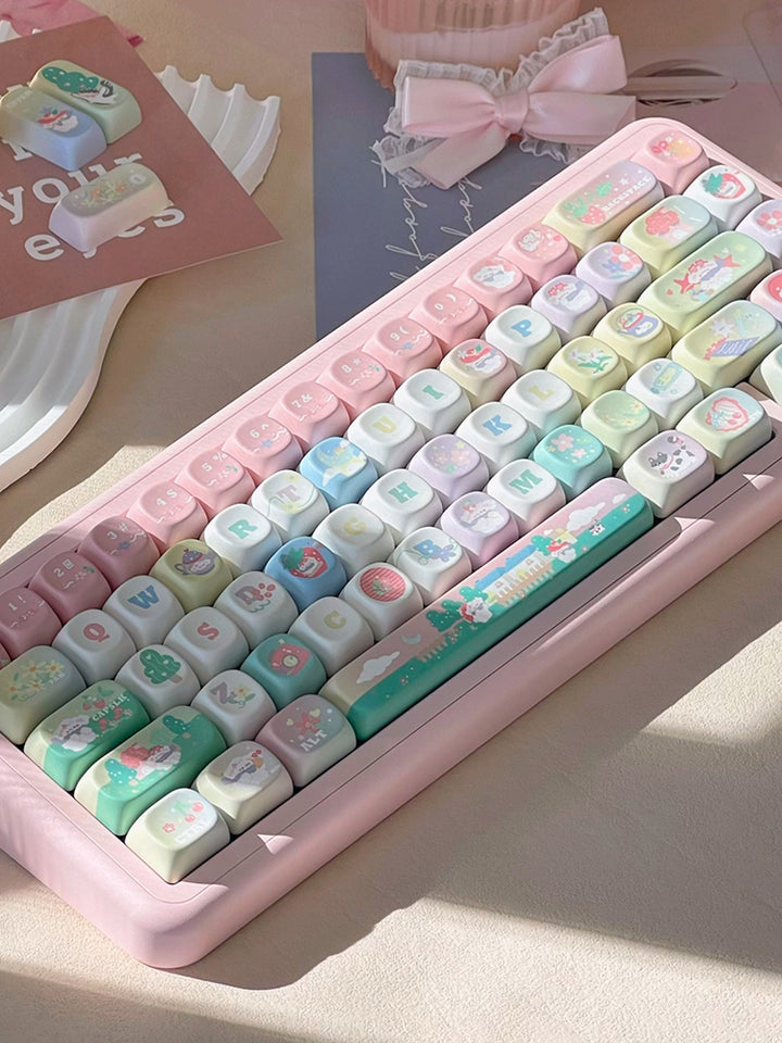 Cute Pastel Keycap Set for Mechanical Keyboards
