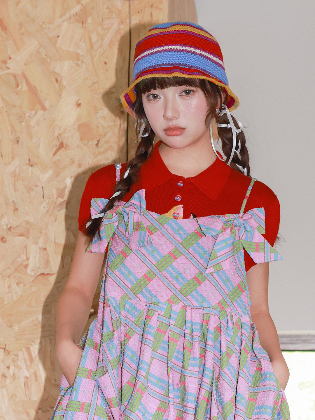 Multicolor Striped Crochet Bucket Hat