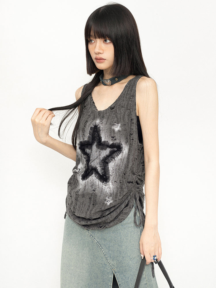 American-style vintage sleeveless vest top