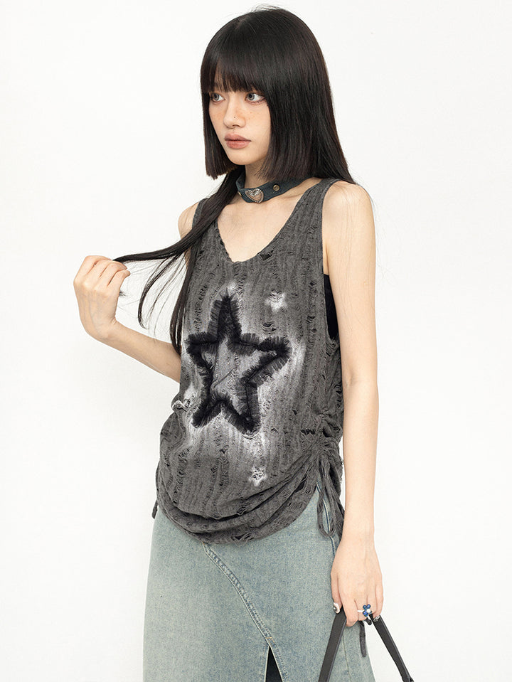 American-style vintage sleeveless vest top