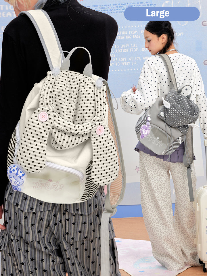 Polka Dot Flap Mini Backpack