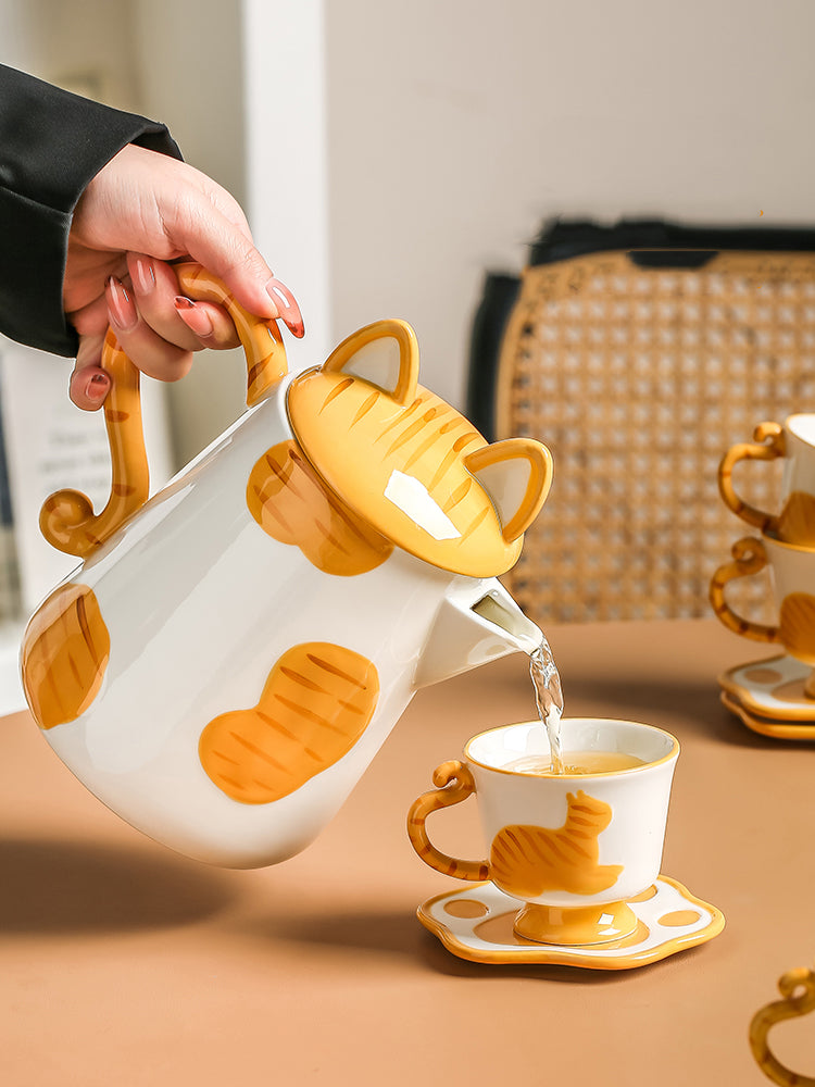 Cat Pattern Teacup Set