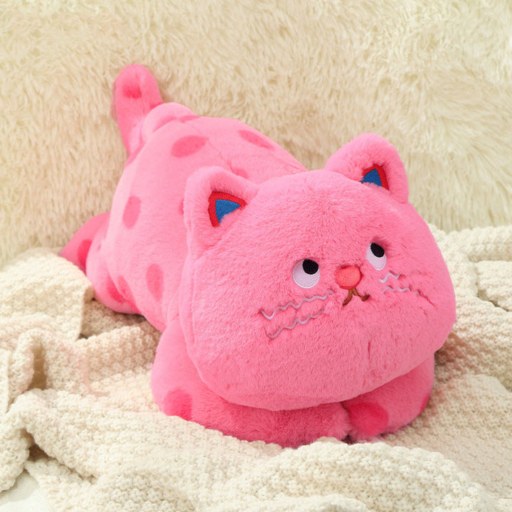 Pink Polka Dot Cat Plush Toy