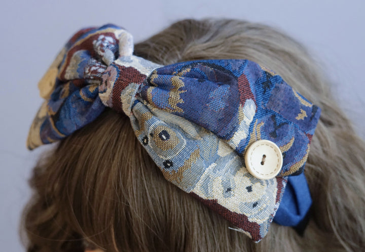 Bear Denim Large Bow Headband