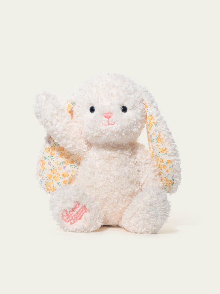 Cream Floral Ear Bunny Plush Toy