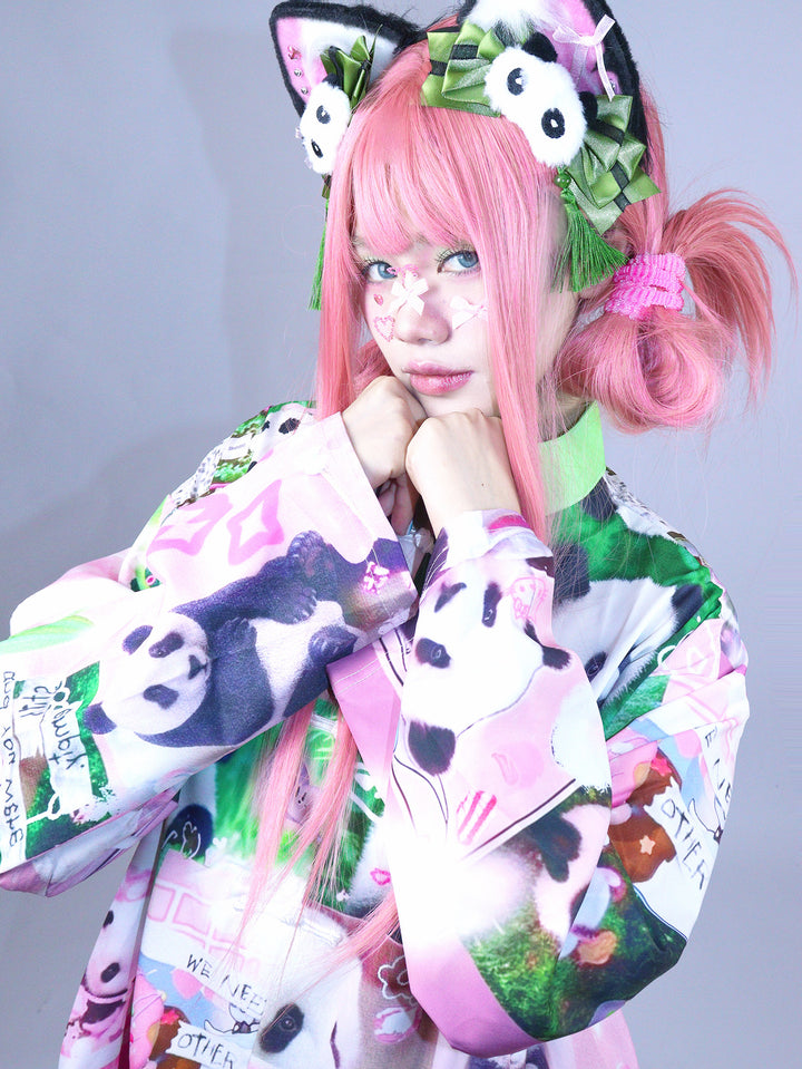 Panda Bow Cat Ear Headband