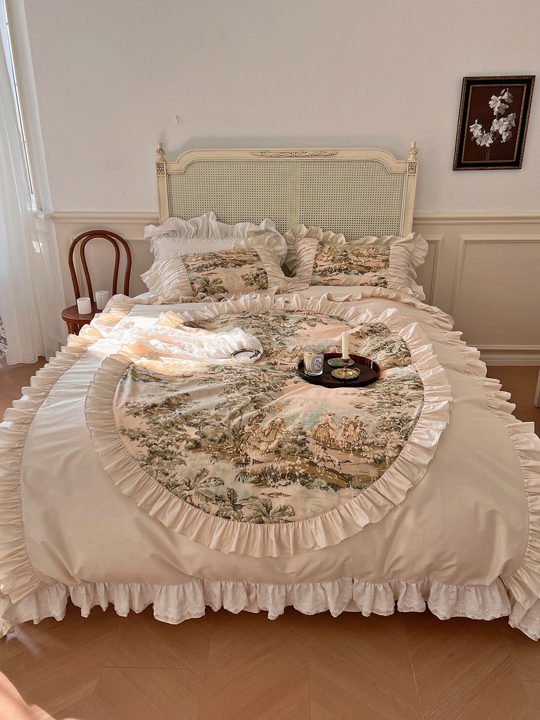 Romantic French Vintage Art Cotton Lace Duvet Cover