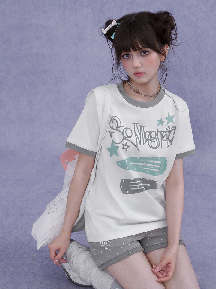 So Magnetic Pastel Ringer T-shirt