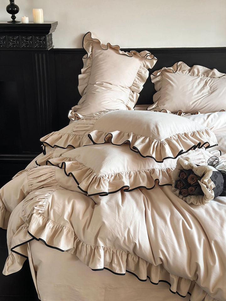Luxury Style Lotus Leaf Edge Cotton Bedding Set