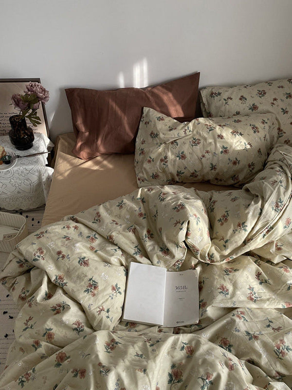 Vintage Floral Cotton Bedding Set