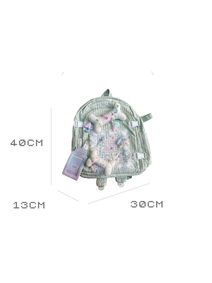 Pastel Mint Bubble Fabric Backpack