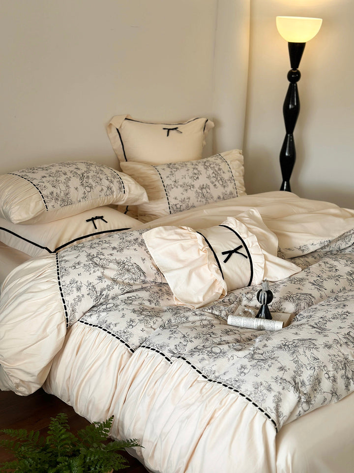 French Vintage Floral Cotton Bedding Set