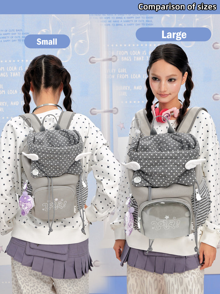 Polka Dot Flap Mini Backpack
