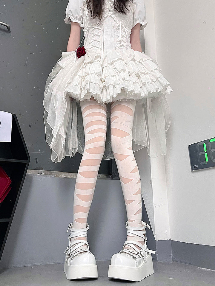 Gothic Crisscross straps design Stockings