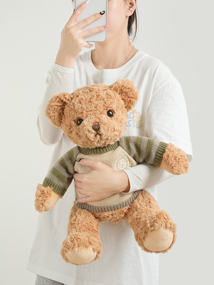 Cute Curly Rose Plush Teddy Bear Doll