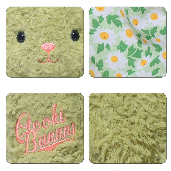 Green Floral Ear Bunny Plush Toy