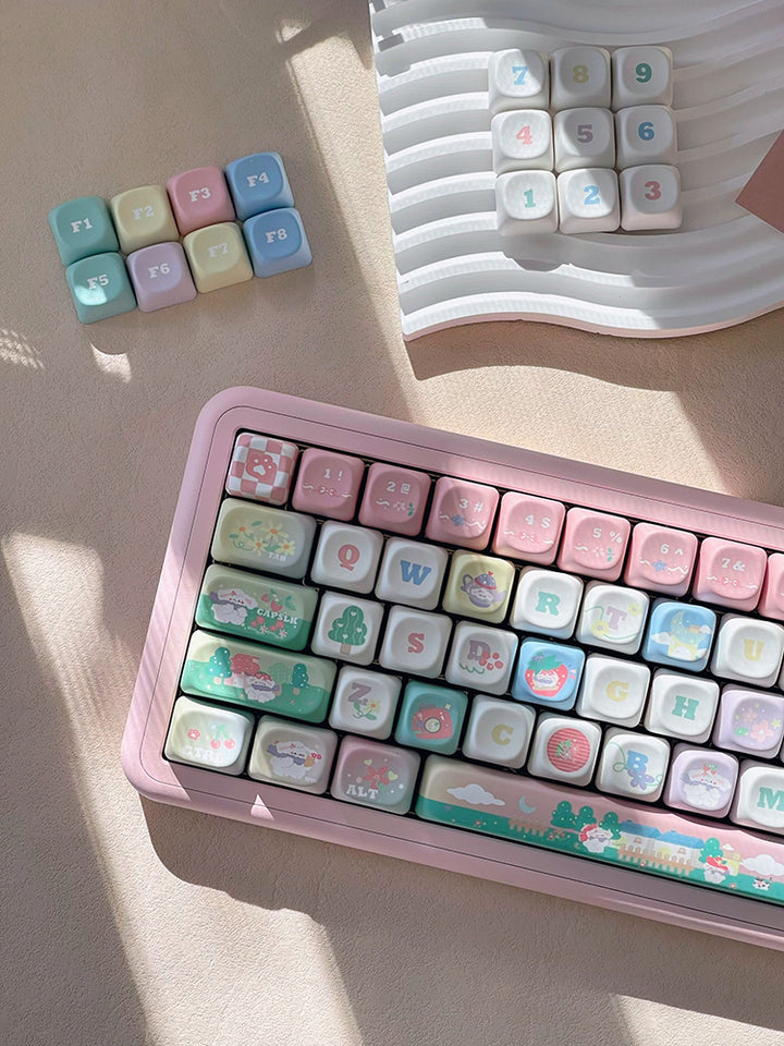 Cute Pastel Keycap Set for Mechanical Keyboards