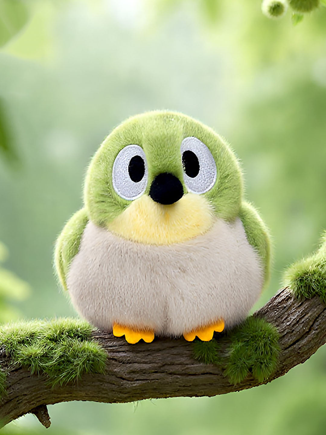 Green White Eye Bird Plush Toy