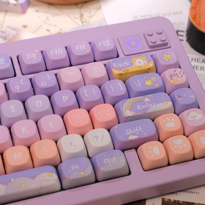 Cute Cat Keycaps Set for Mechanical Keyboards