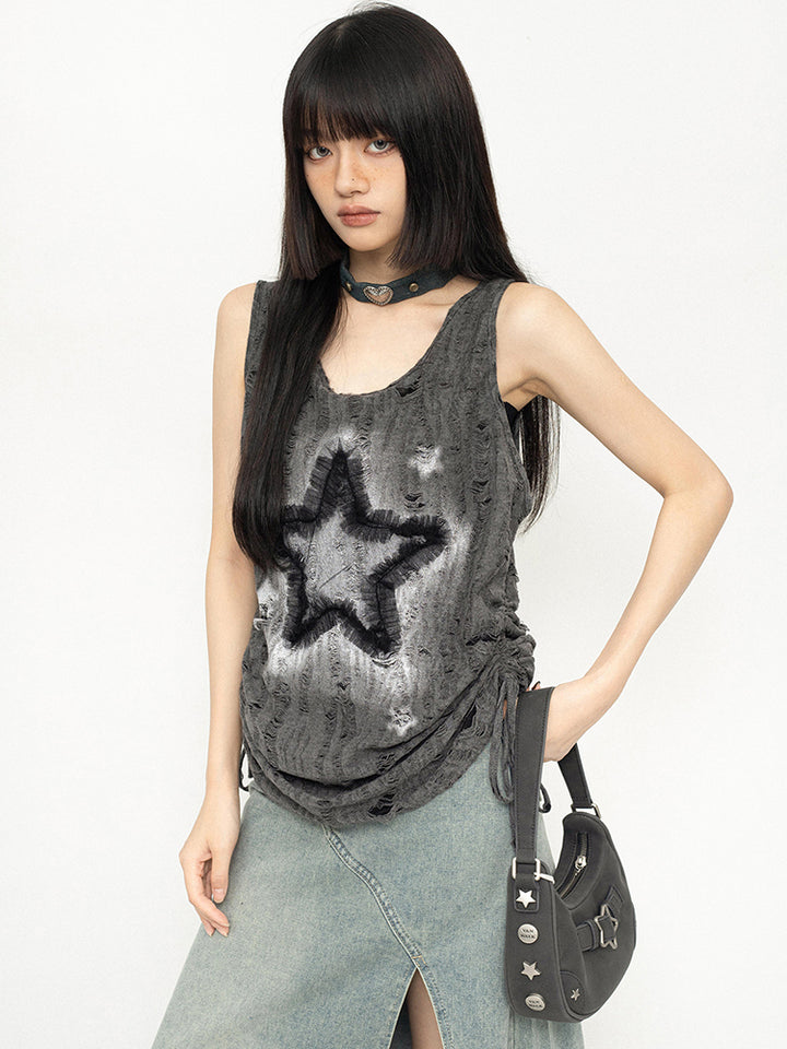 American-style vintage sleeveless vest top