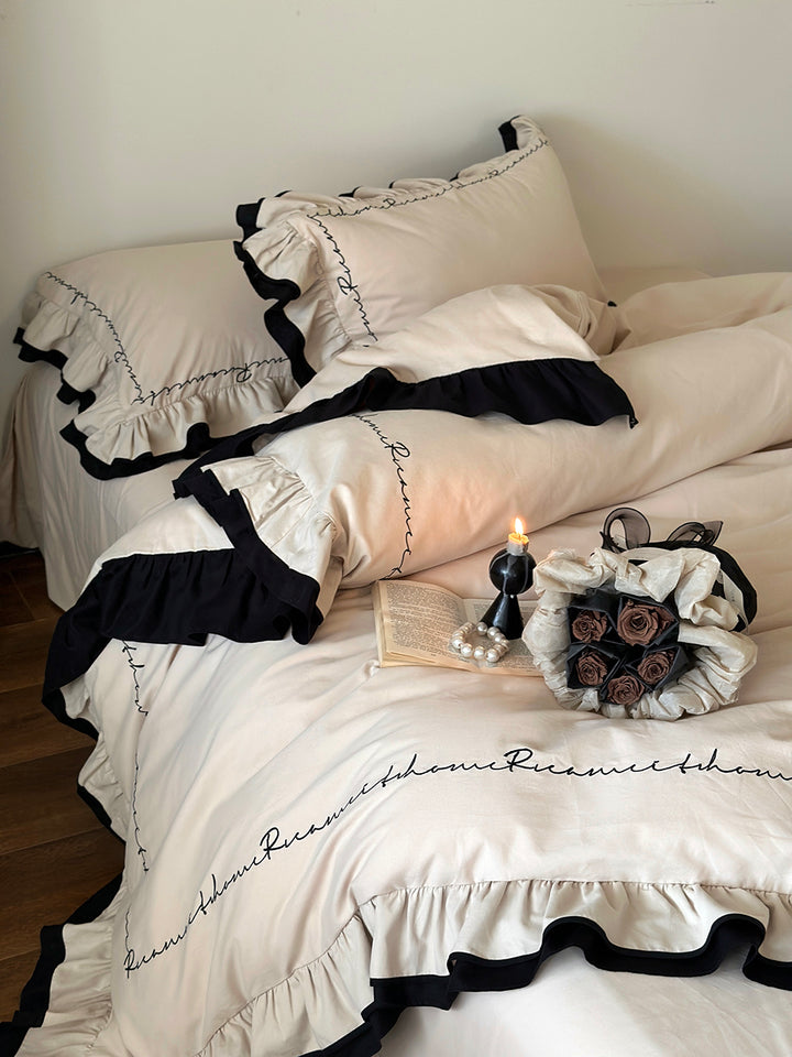 Vintage Embroidered Autumn/Winter Lace Cotton Duvet Cover
