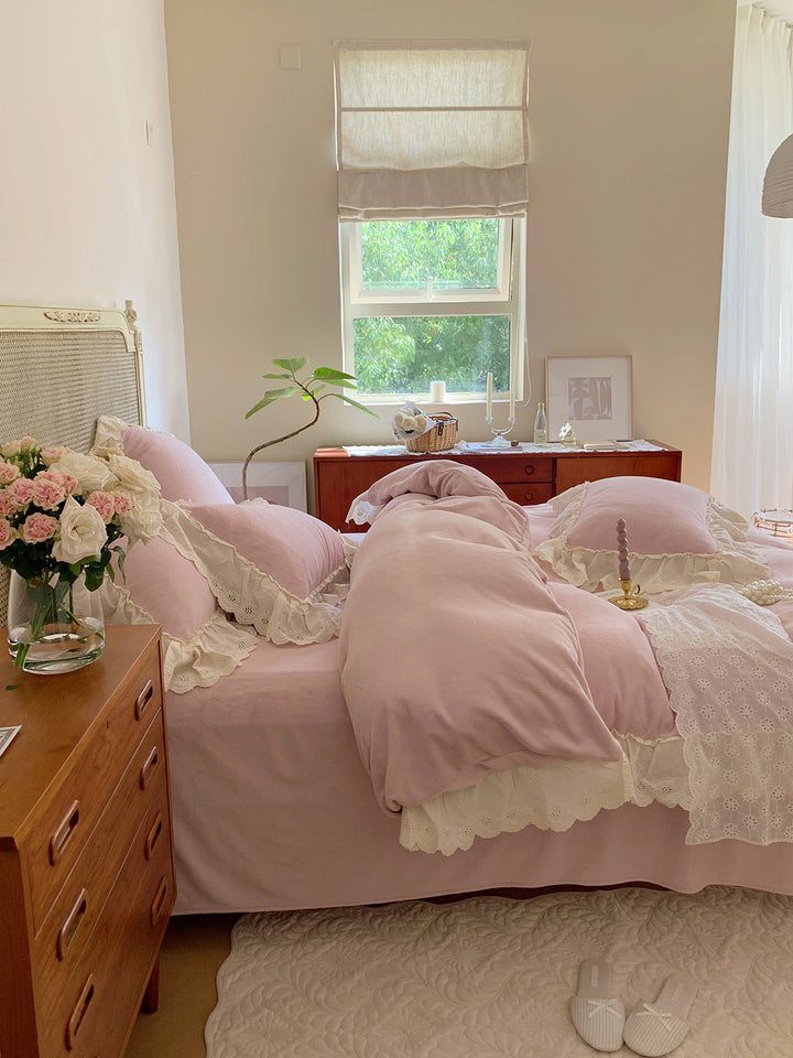 Romantic French Princess Style Winter Milk Velvet Bedding Set