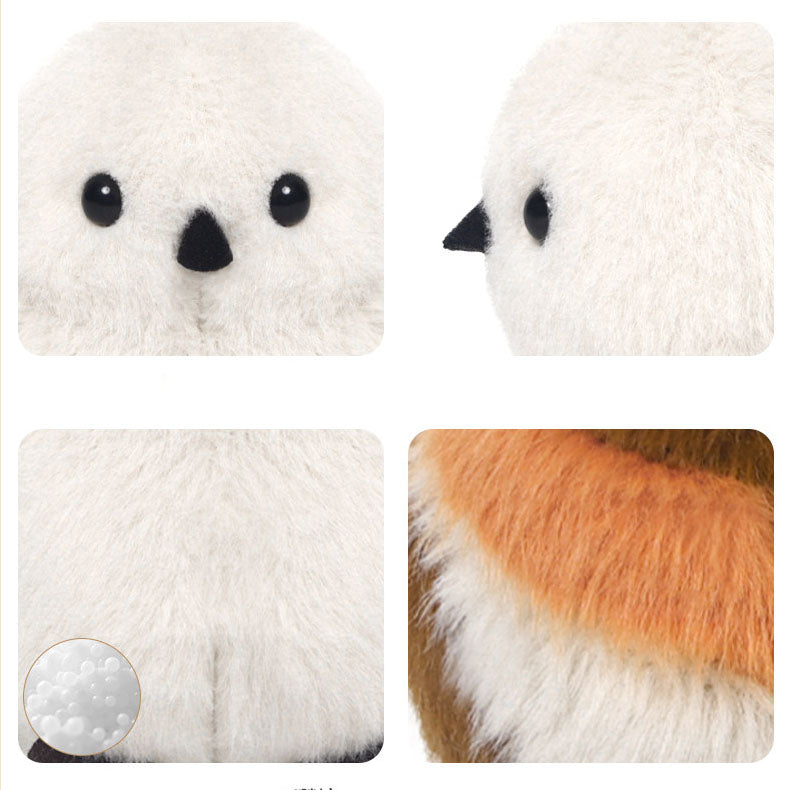 White Titmouse Bird Plush Toy