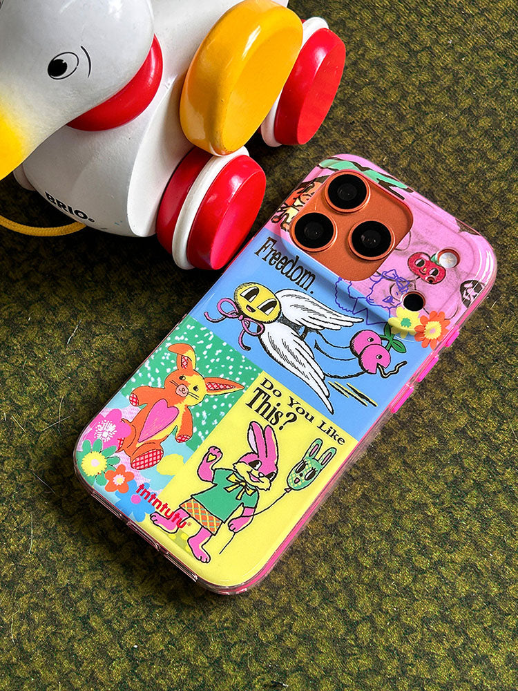 Retro Bunny Collage iPhone Case