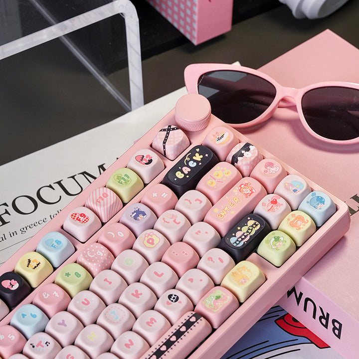 Cute Pink & Pastel Keycaps Set for Mechanical Keyboard